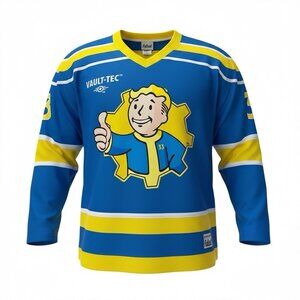 Fallout Vault Boy Hockey Jersey BoxLunch Exclusive Size LG New With Tags